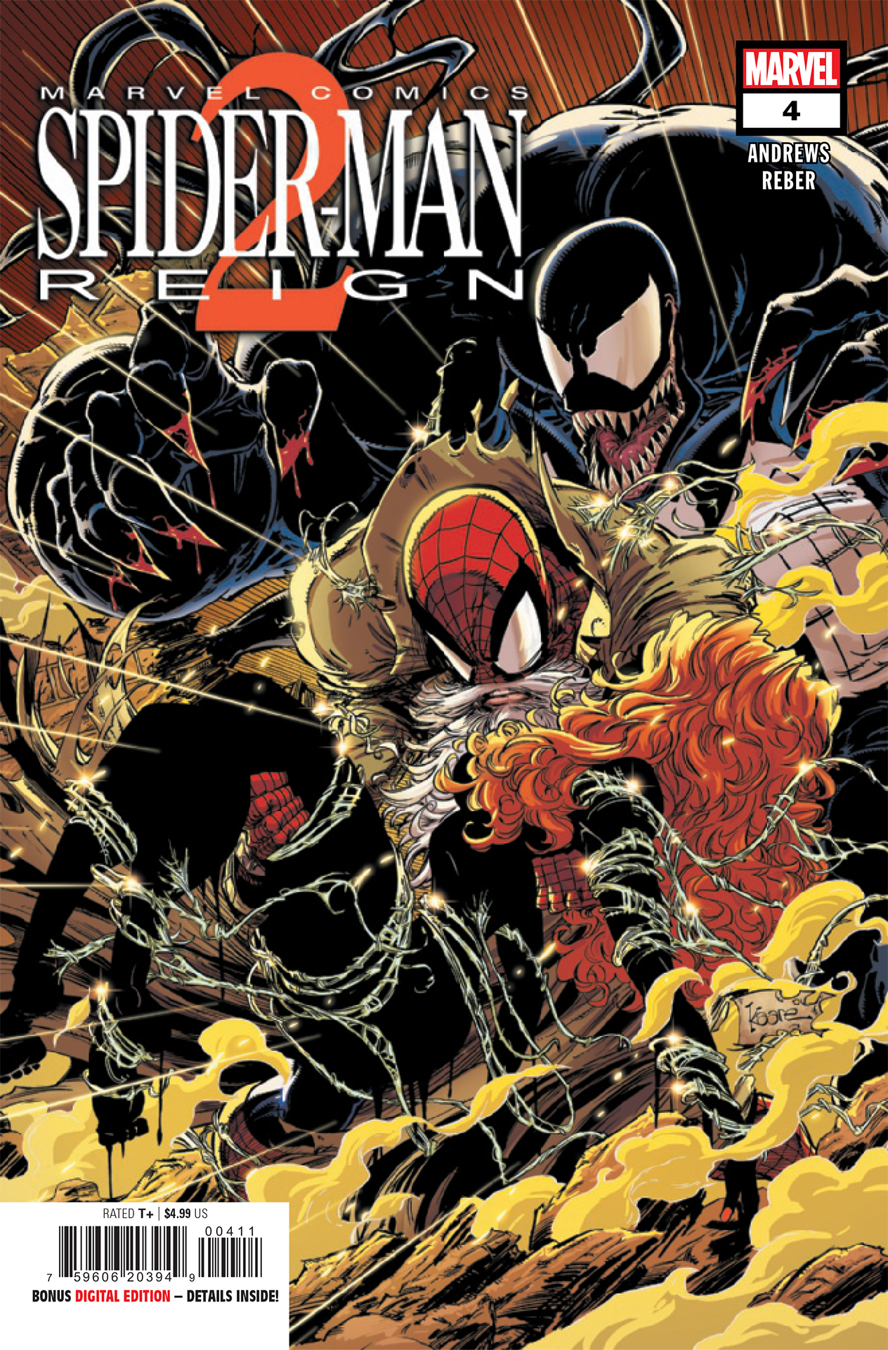 Peter Parker and Miles Morales are locked in a bloodthirsty brawl in Spider-Man: Reign 2 #4