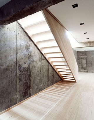 Wothouse with wooden staircase and timber flooring