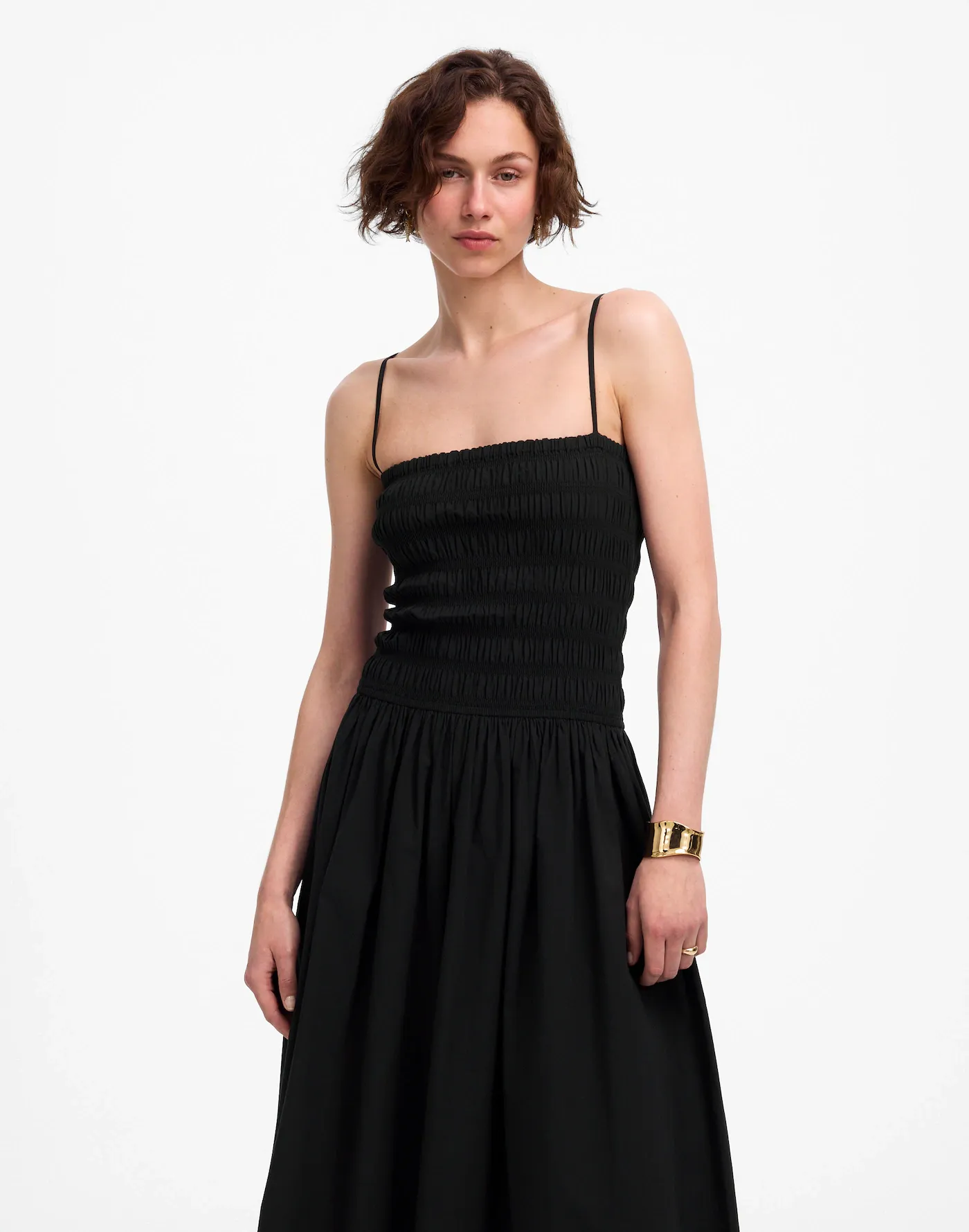 Madewell, Poplin Smocked Maxi Dress