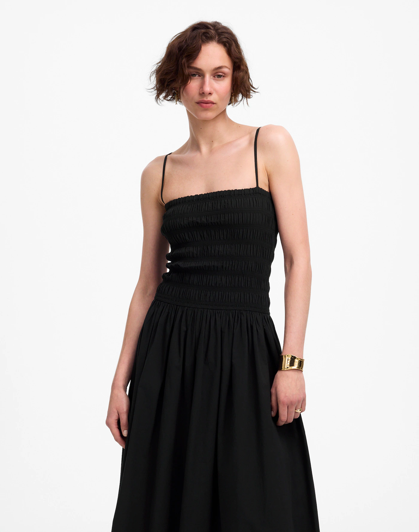 Madewell, Poplin Smocked Maxi Dress