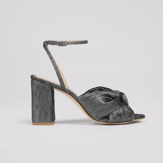 LK Bennett Eliana Pewter Knotted Round Sandals