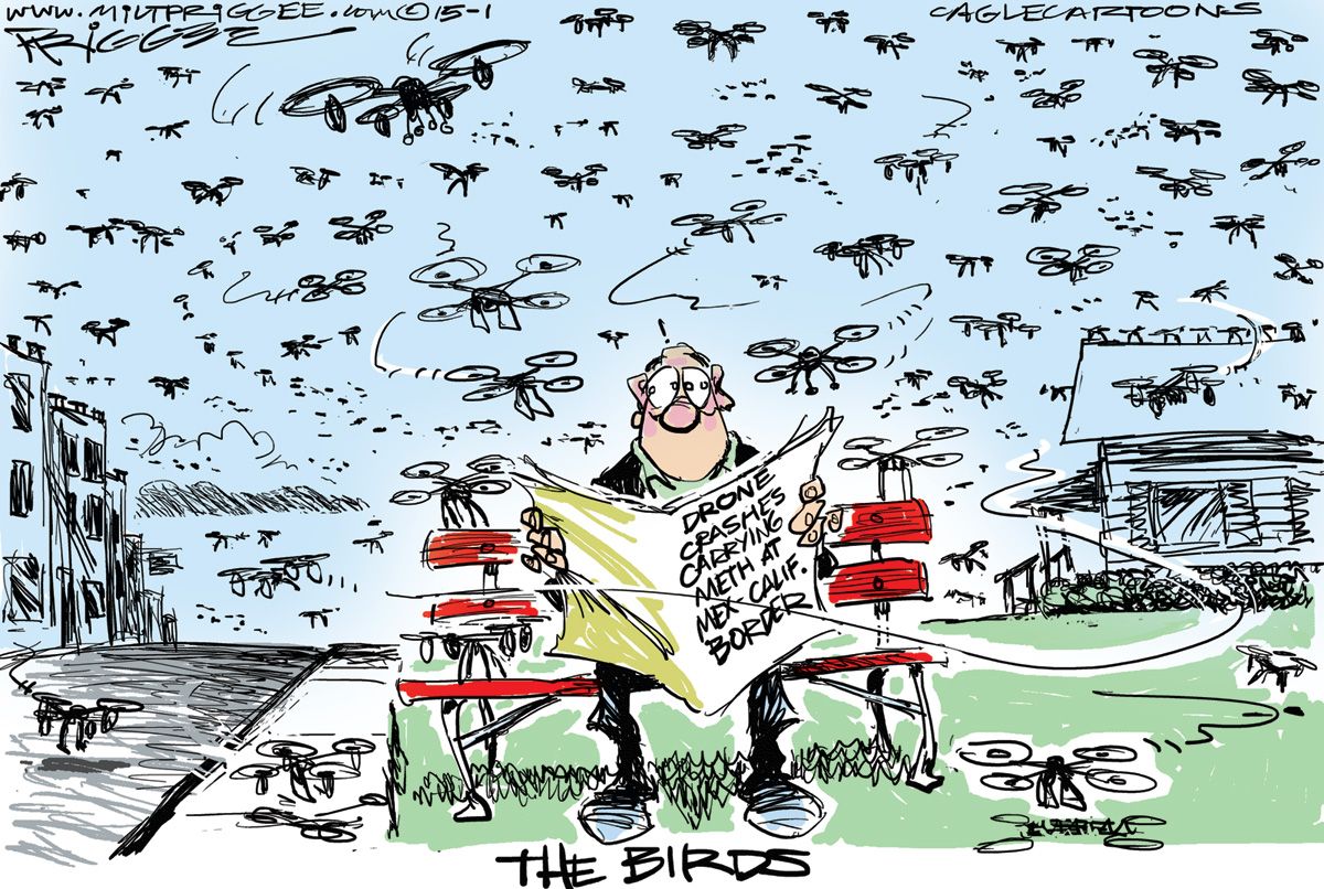 Editorial cartoon U.S. drones health