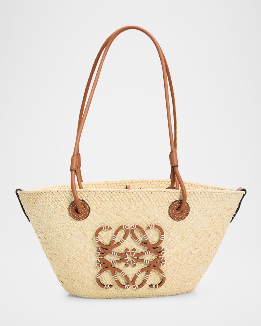 Anagram Small Woven Basket Tote Bag