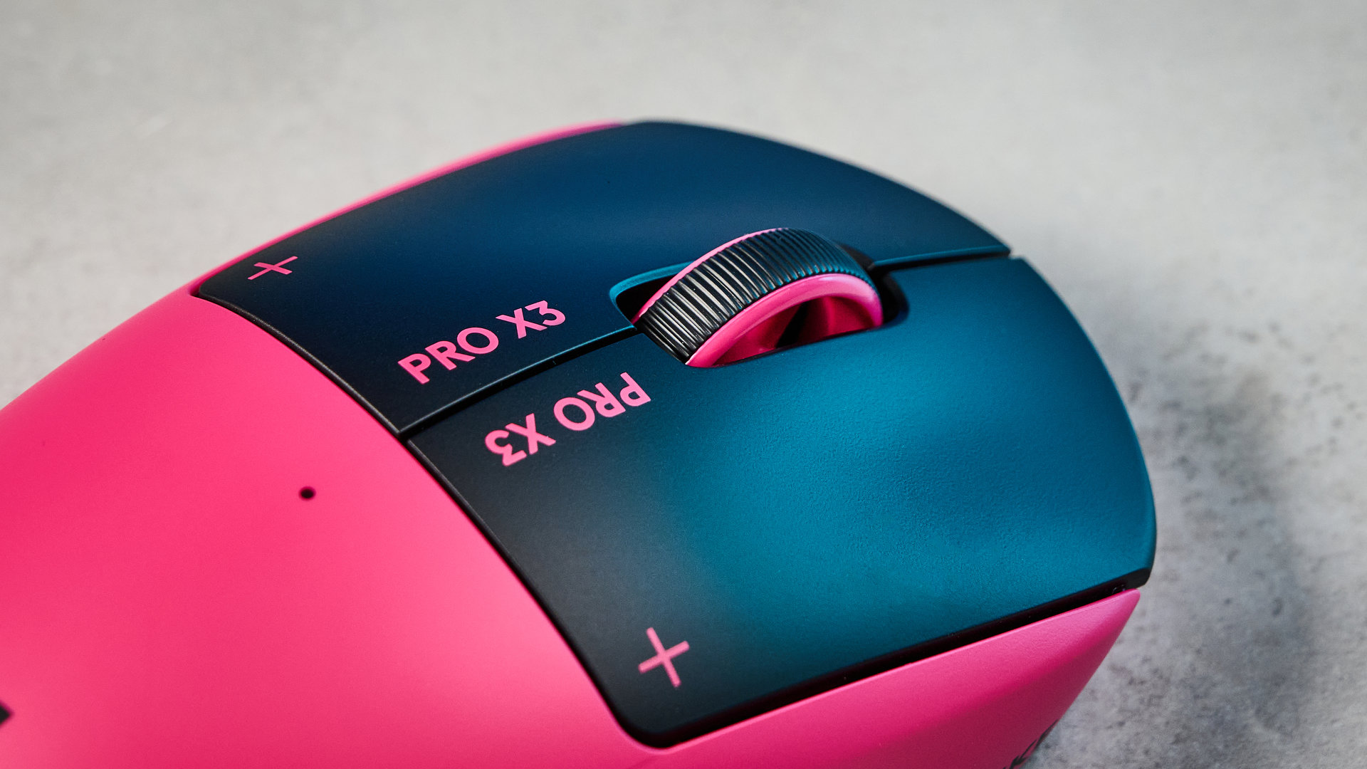 The Logitech G Pro X3 SuperStrike on a stone surface