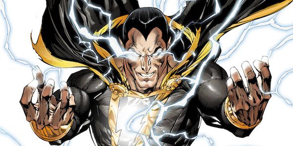 Black Adam unleashing lightning