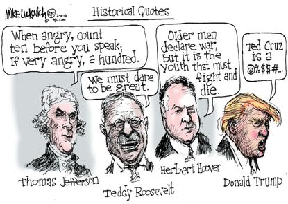 Political Cartoon U.S. Trump Quotes