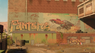 Saints Row factions - Los Panteros mural on a wall