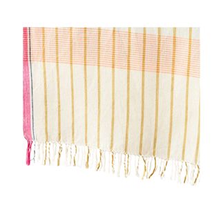 Light pink-colored striped cotton runner