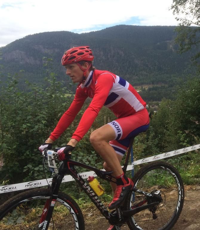 A Norwegian rider prepares to race on his home course