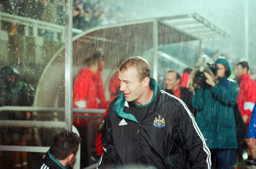 Newcastle 1-2 Sunderland, Premier league match at St James Park, Wednesday 25th August 1999. Alan Shearer, Substitute, Dugout