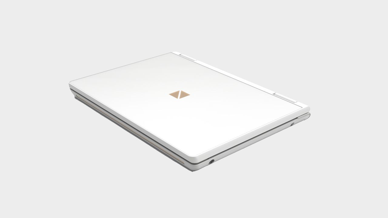 Lavie handheld gaming PC in dock and closed