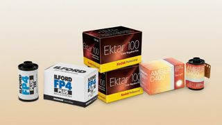 Selection of 35mm films on an AI background