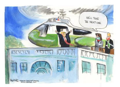 Political Cartoon U.S. Trump White House Capitol riot