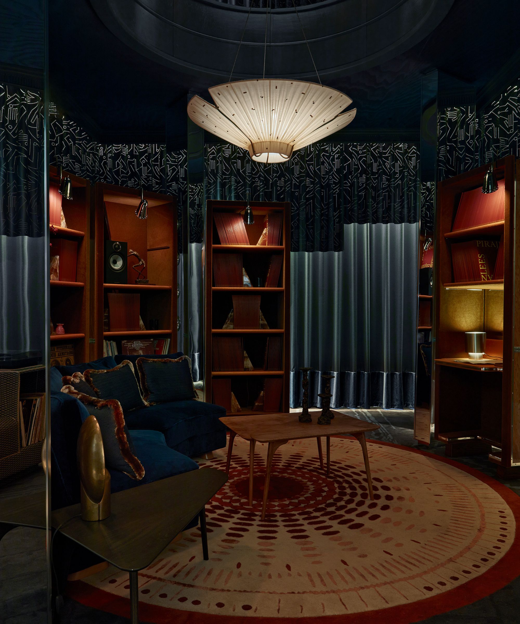 A dark and moody library