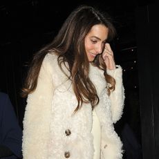 Amal Clooney out at night in London