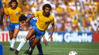 05 July 1982, Barcelona - FIFA World Cup - Italy v Brazil - Junior of Brazil. (Photo by Mark Leech/Offside via Getty Images)