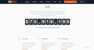 Bandzoogle's online sales tools webpage