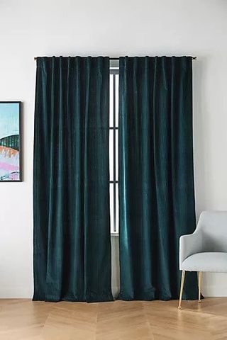 Green velvet curtains