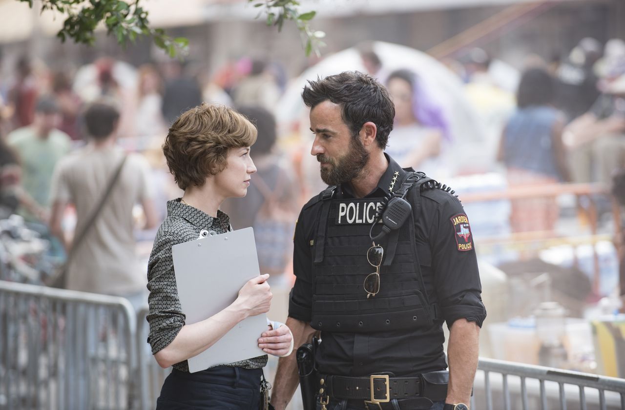 Carrie Coon and Justin Theroux in &amp;#039;The Leftovers.&amp;#039;