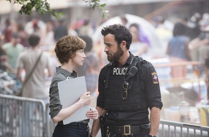 Carrie Coon and Justin Theroux in 'The Leftovers.'