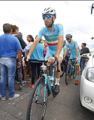 Vincenzo Nibali (Astana) rolls to the start of stage 7 in San Luis