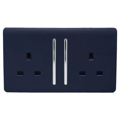 navy blue modern electrical socket