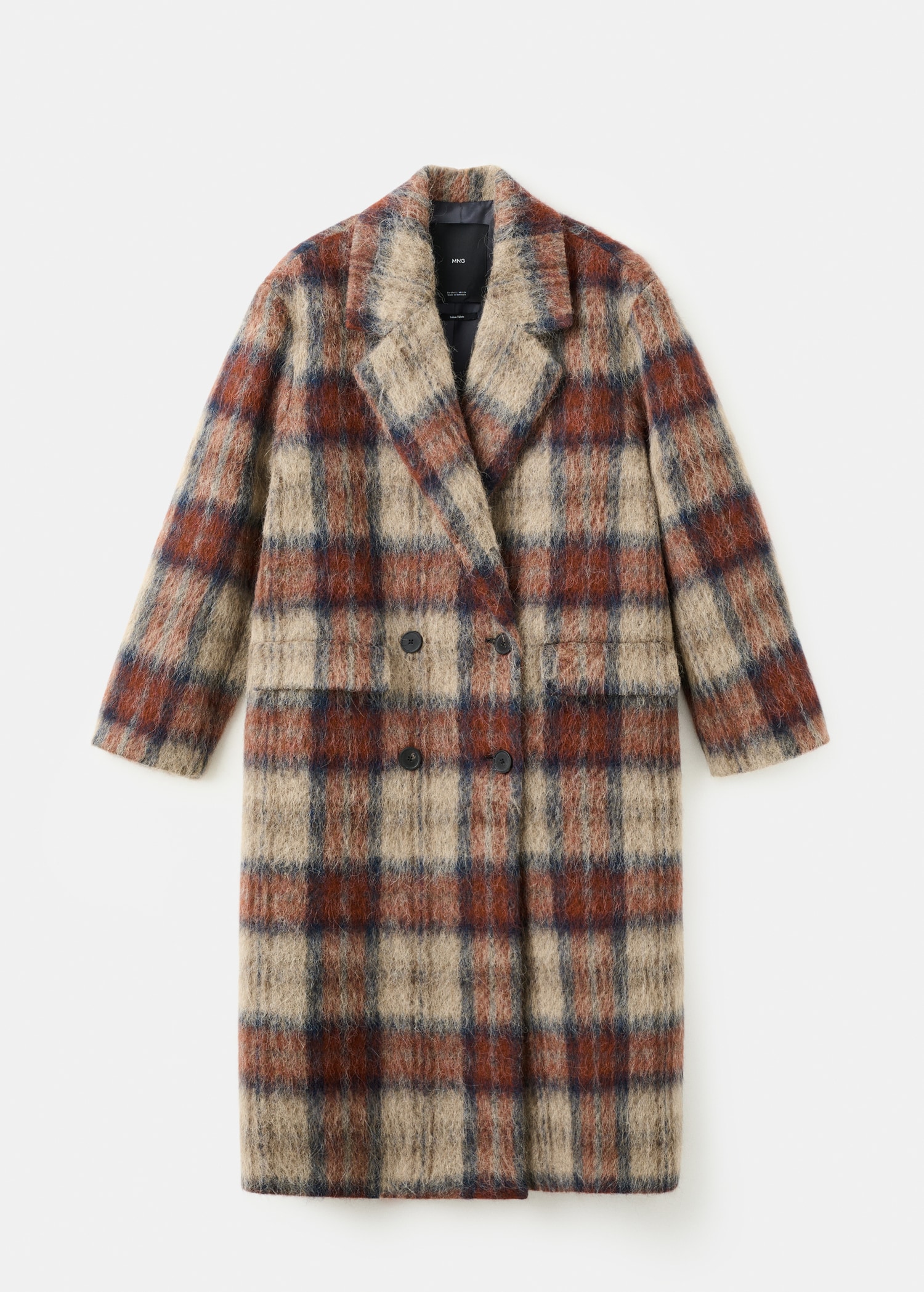 Wool-Blend Check Coat - Women | Mango United Kingdom