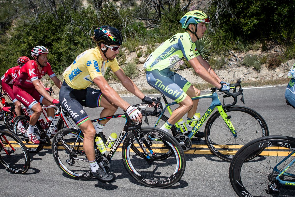 Peter Sagan (Tinkoff) staying protected on the climb