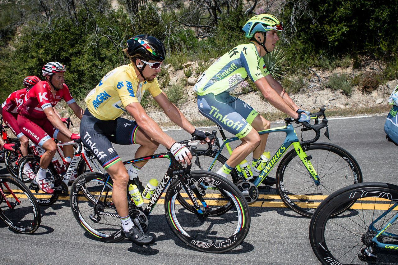Peter Sagan (Tinkoff) staying protected on the climb