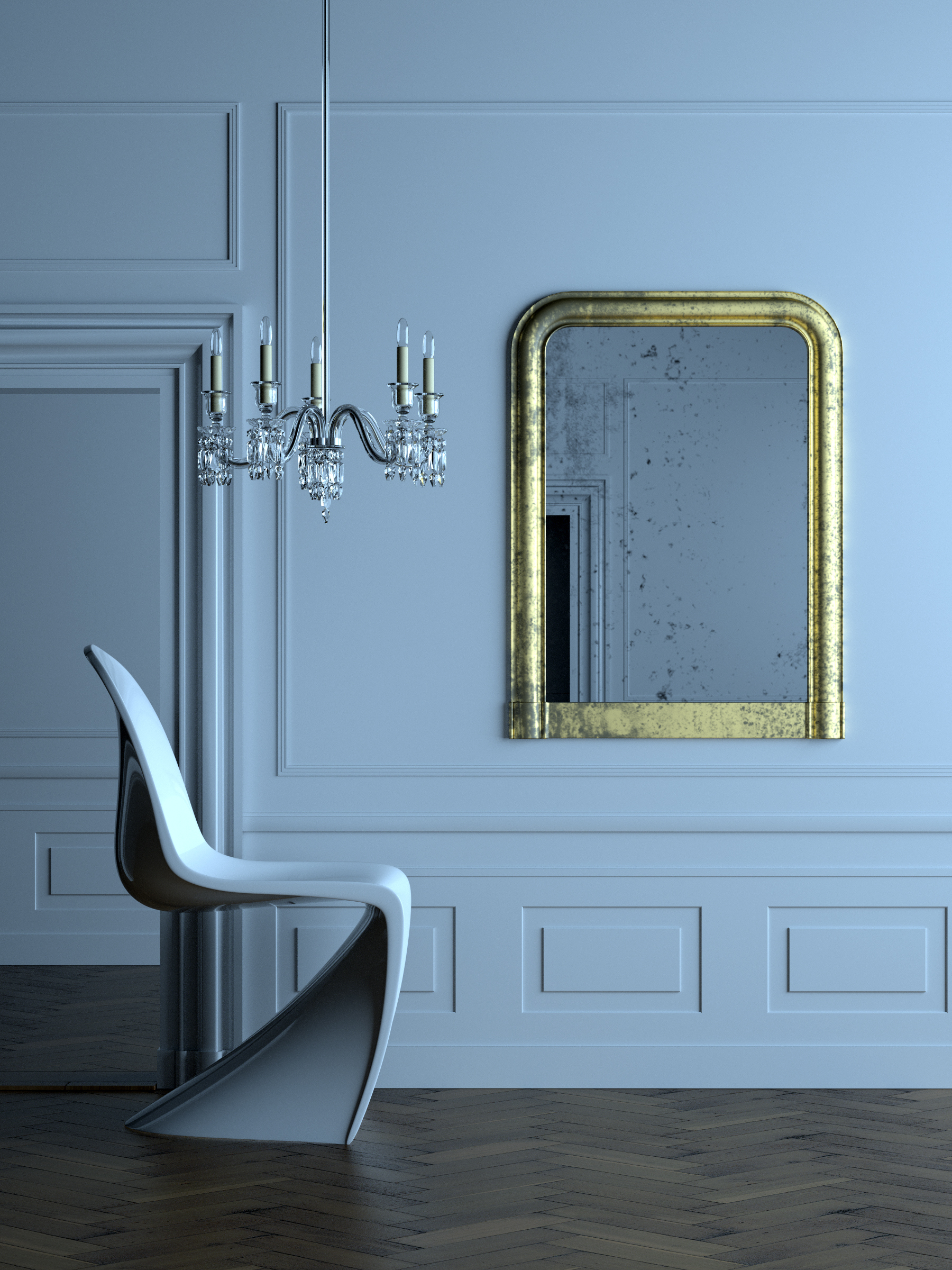 Parisian living room interior.