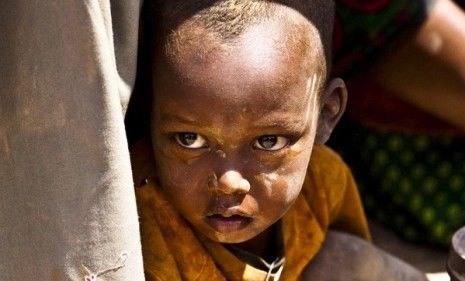 A Somali refugee awaits a medical examination