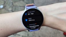 The Samsung Galaxy Watch 7 showing water monitoring and energy scores in Samsung Health