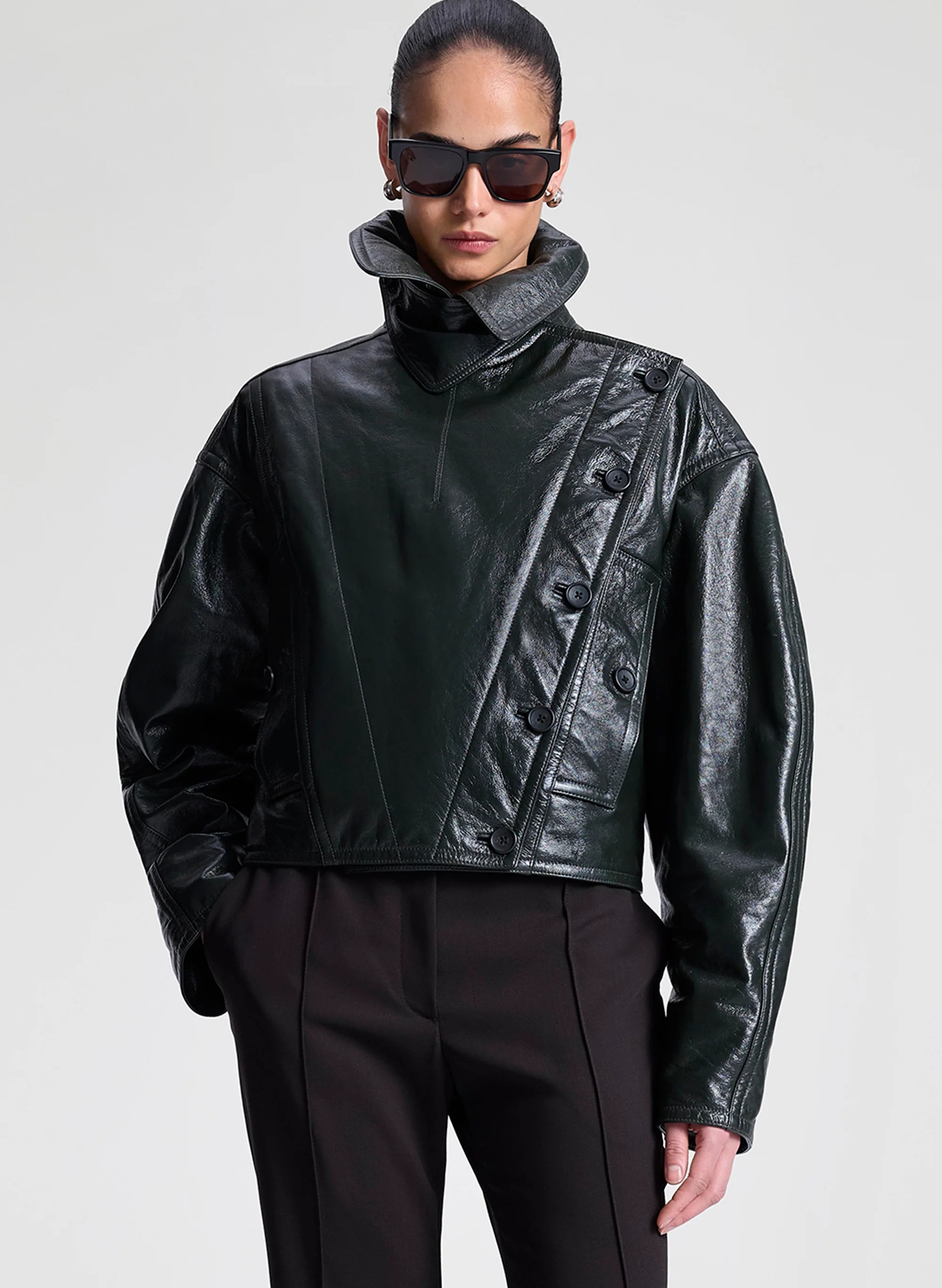 ALC, Eli Glossy Leather Jacket