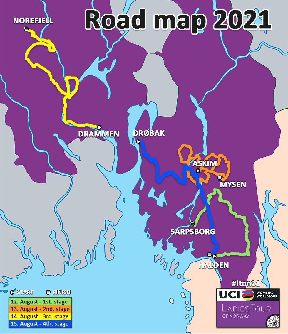 Ladies Tour of Norway 2021 - Map