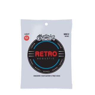 A packet of Martin Retro acoustic guitar strings