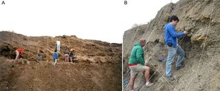 The excavation of a 74-million-year-old methane seep at the bottom of what was the Western Interior Seaway and is now in South Dakota.