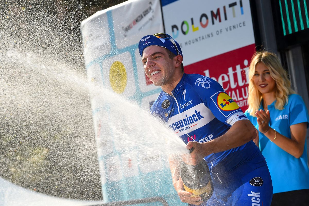 Alvaro Hodeg celebrates his win
