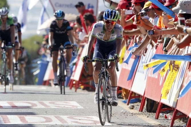 Esteban Chaves (Orica-GreenEdge) crosses the line