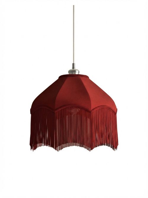 Fringed Velvet Lamp Shade