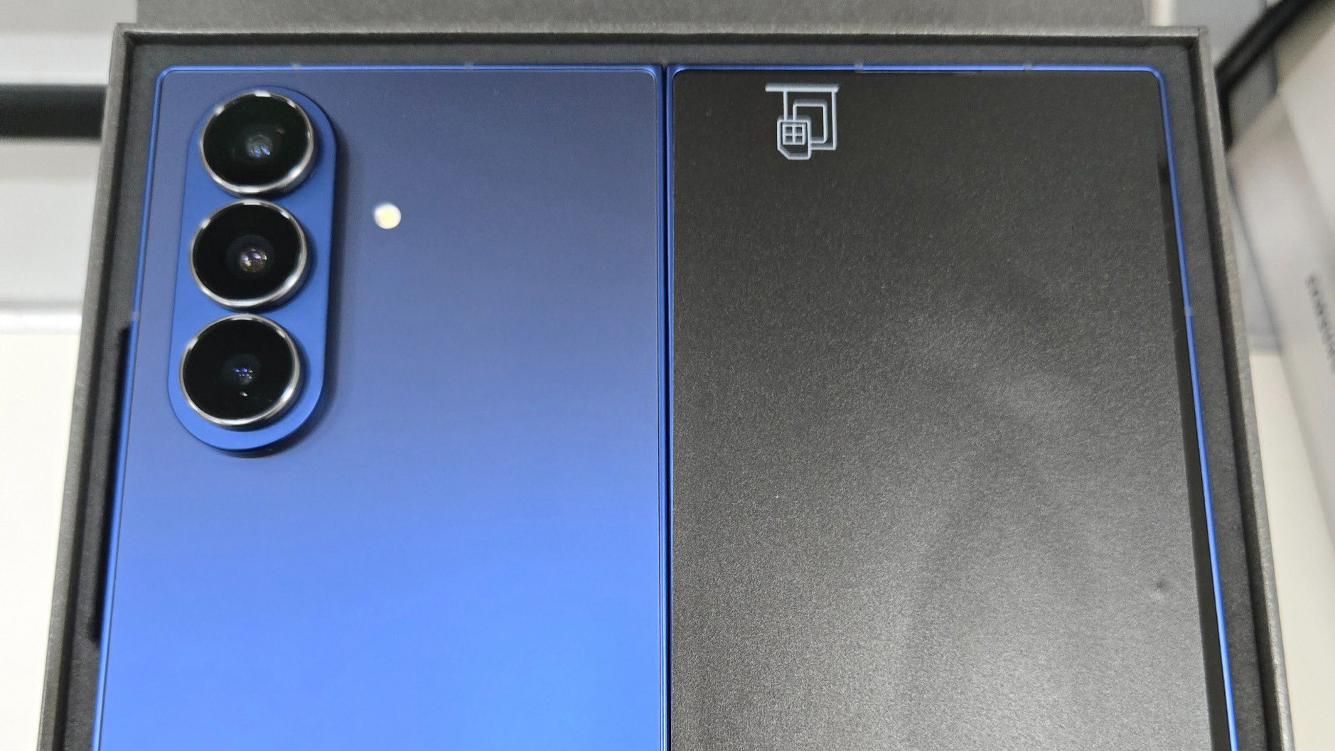 Alleged photo of the Samsung Galaxy Z Fold 7, showing the back, and the front display covered by a sticker
