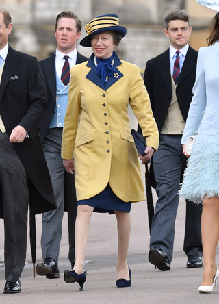 Prince Edward, Earl of Wessex, Princess Anne, Princess Royal, Lady Frederick Windsor and Prince Harry, Duke of Sussex attend the wedding of Lady Gabriella Windsor and Thomas Kingston at St George's Chapel on May 18, 2019 in Windsor, England