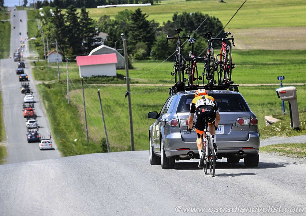 Chasing back after a flat