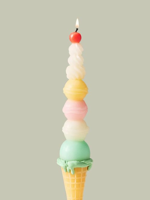 Ice Cream Cone Taper Candle