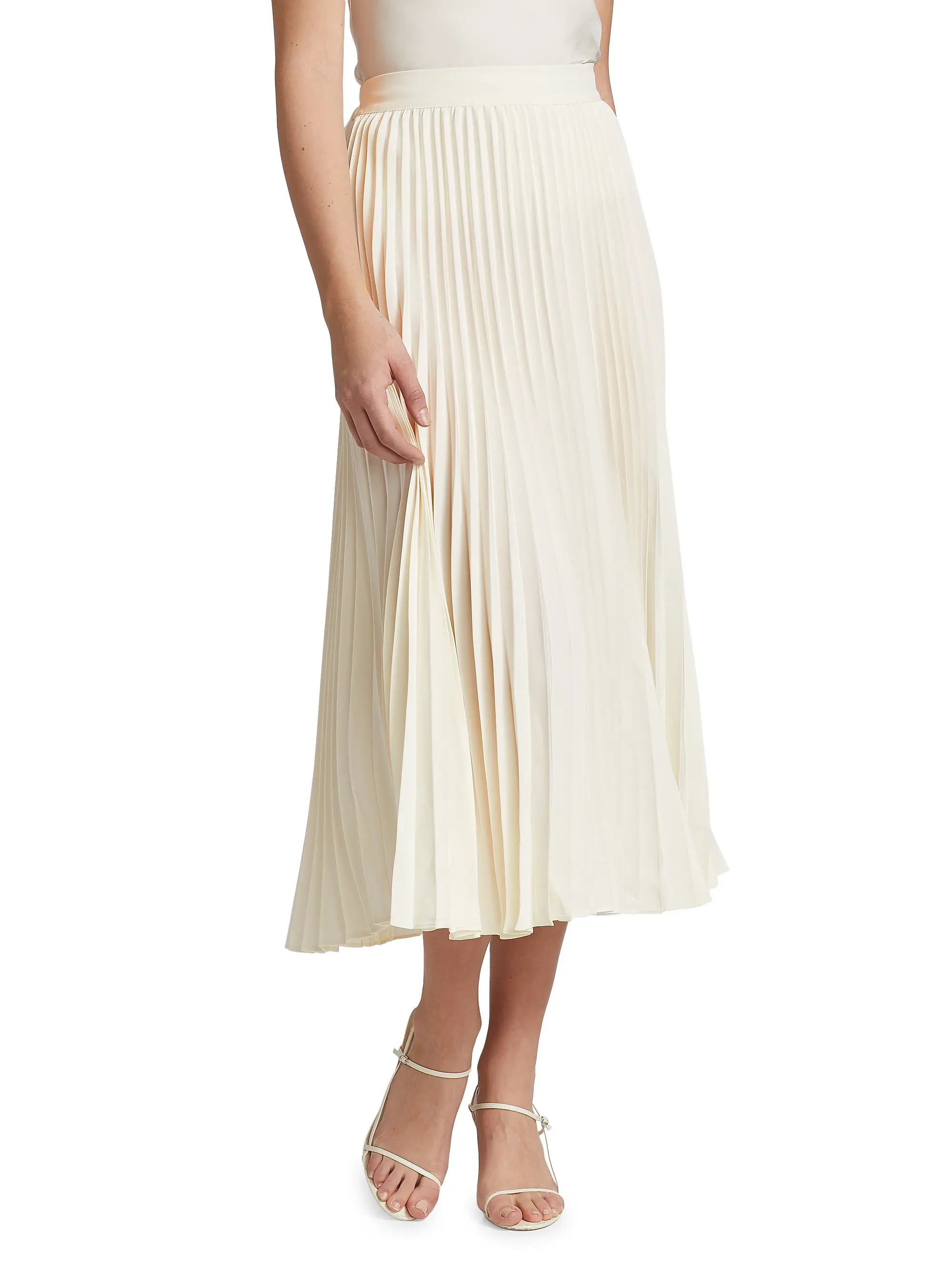 Essentials Elastic-Waist Pleated Skirt