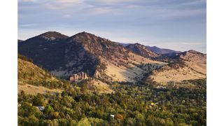 Early fall morning light Mount Sanitas in Boulder Colorado.