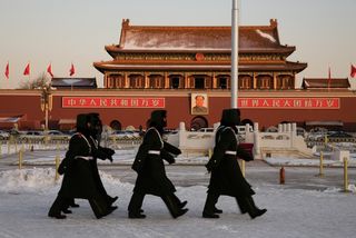 Security patrols Tiananmen Square