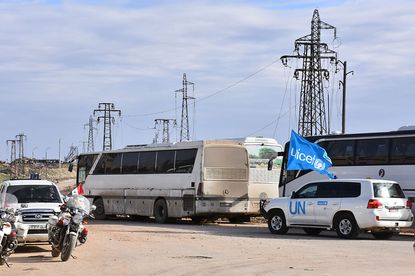 A UN vehicle near Aleppo, Syria