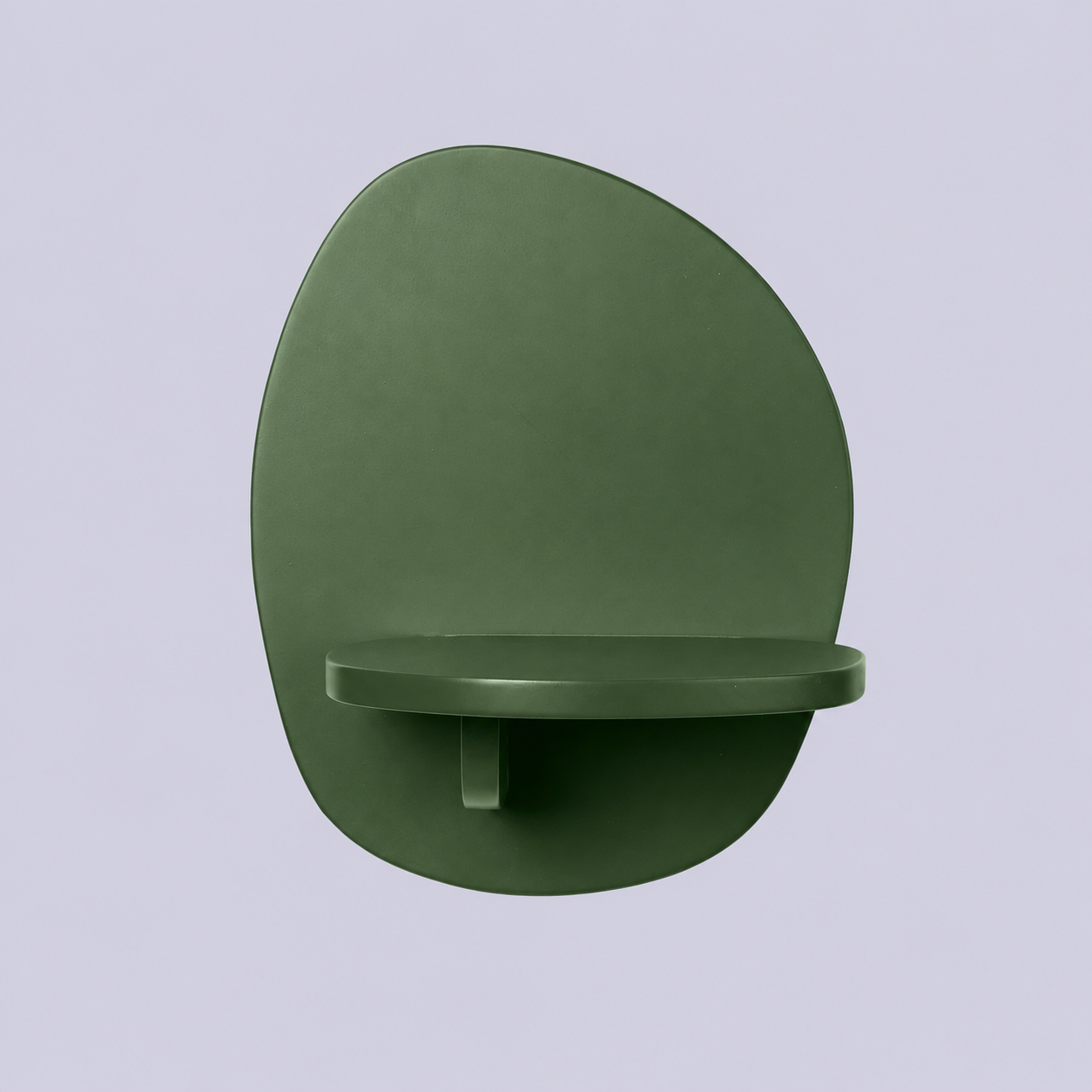 A green nightstand on a purple background