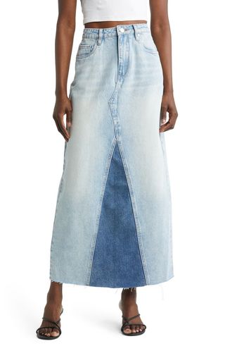 Patchwork Denim Skirt