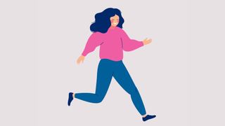 Ilustrated woman running